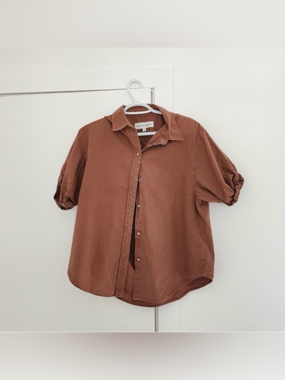 Denim Forum Short Sleeve Button Down Size XS